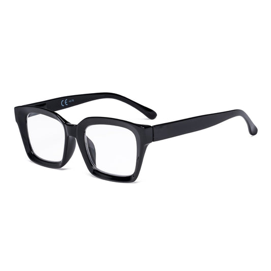 Fashionable Thicker Frame Reading Glasses Square Design R9106 - Aeyekeeper.com