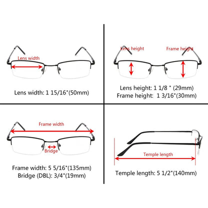 Half-rim Readers with Titanium Bridge R1708eyekeeper.com