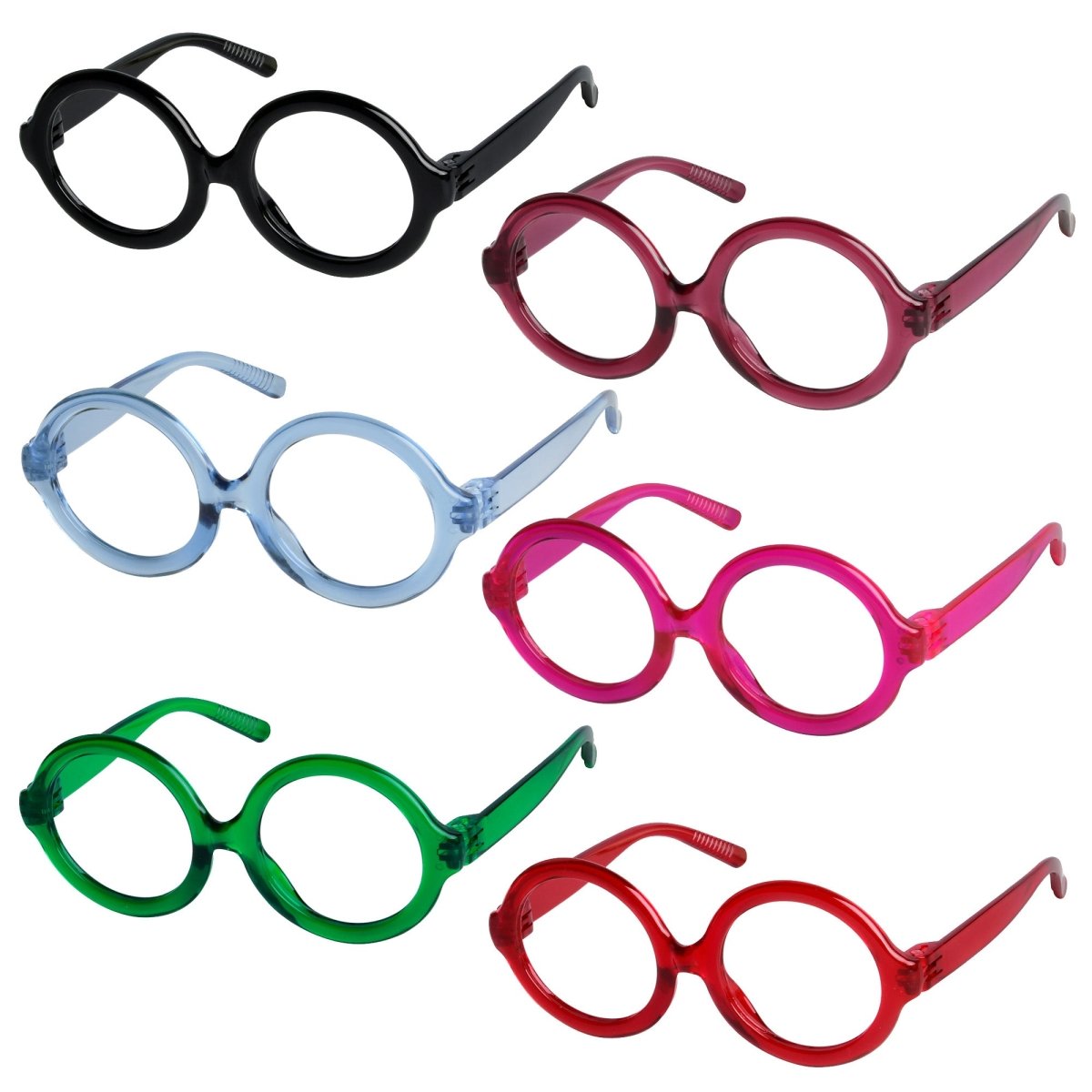 Oversized 6 Pack Metalless Round Reading Glasses R2313eyekeeper.com