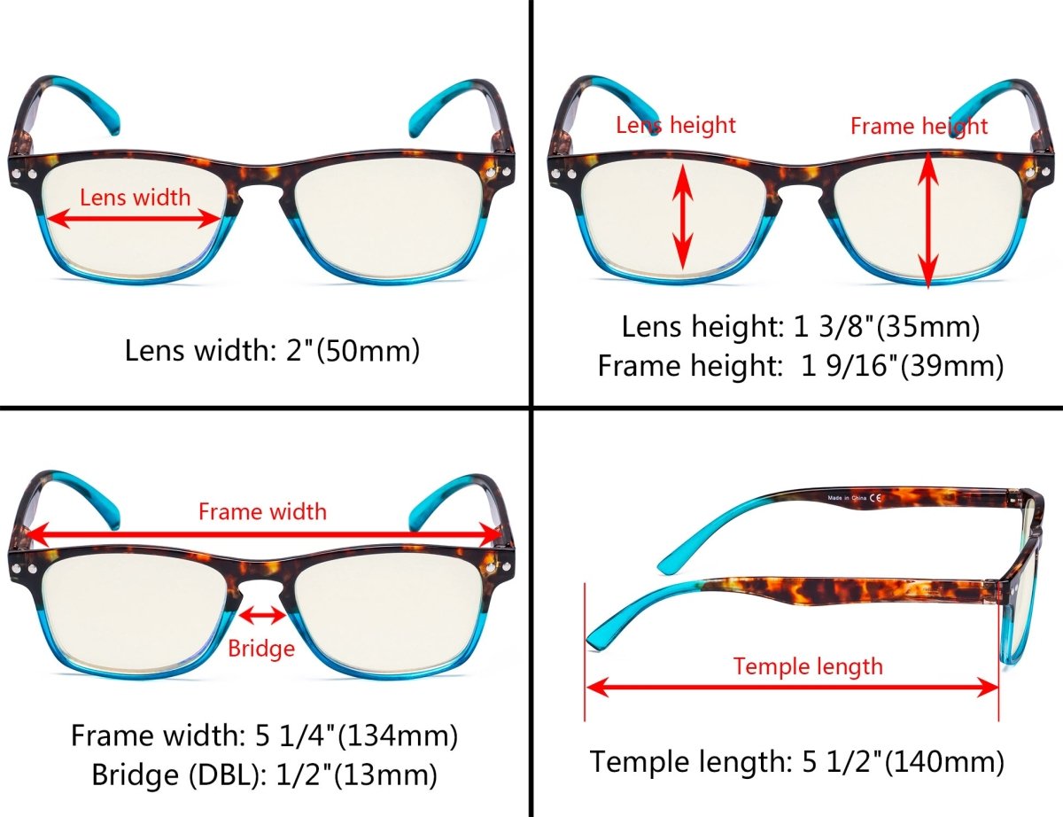 Stylish Blue Light Filter Reading Glasses UVR046Deyekeeper.com