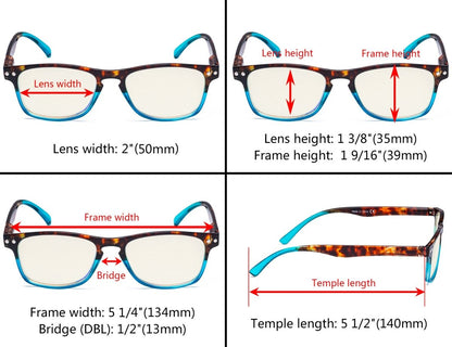 Stylish Blue Light Filter Reading Glasses UVR046Deyekeeper.com