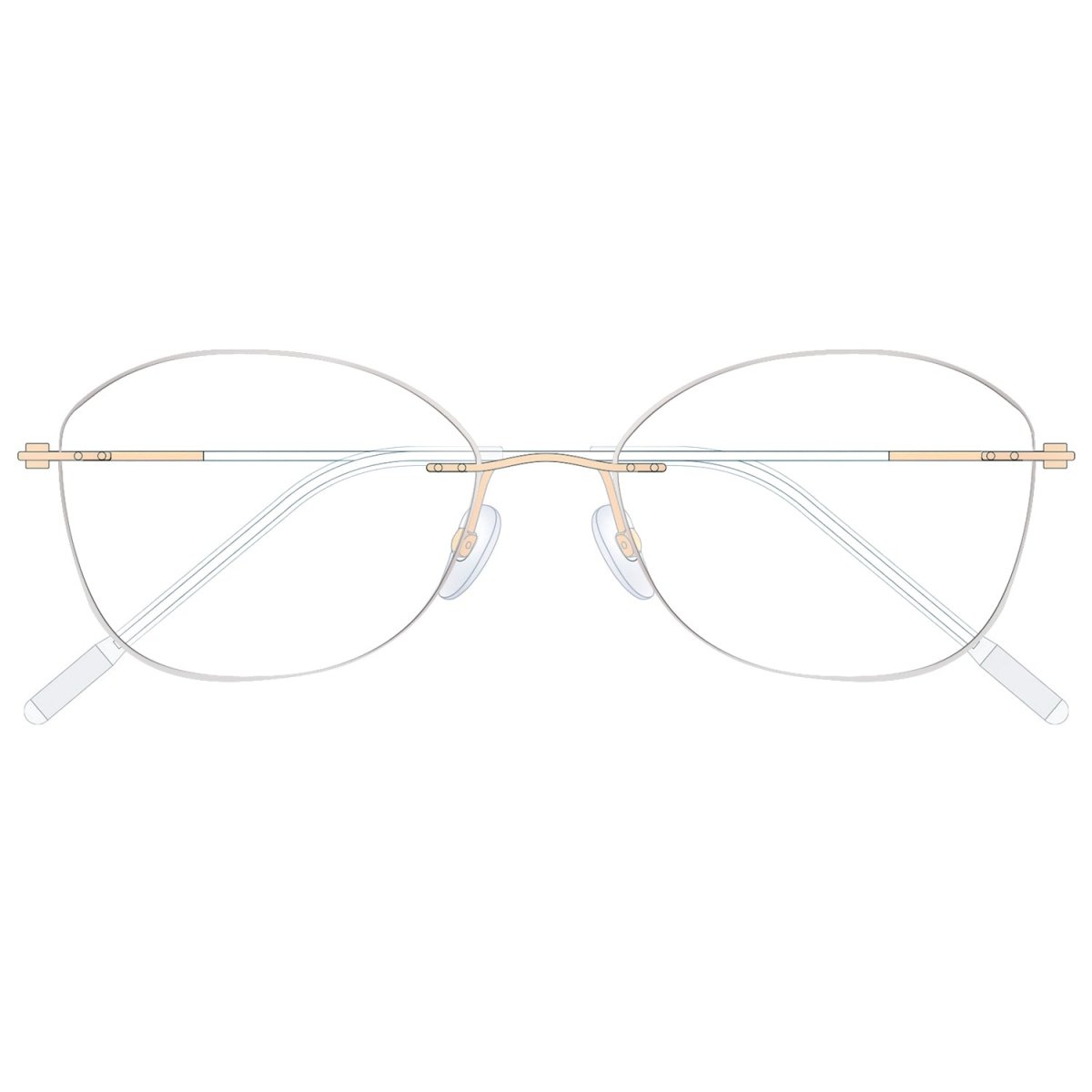 Prescription Eyeglasses Rx Spec Titanium Glasses Rimless Spec Women ...