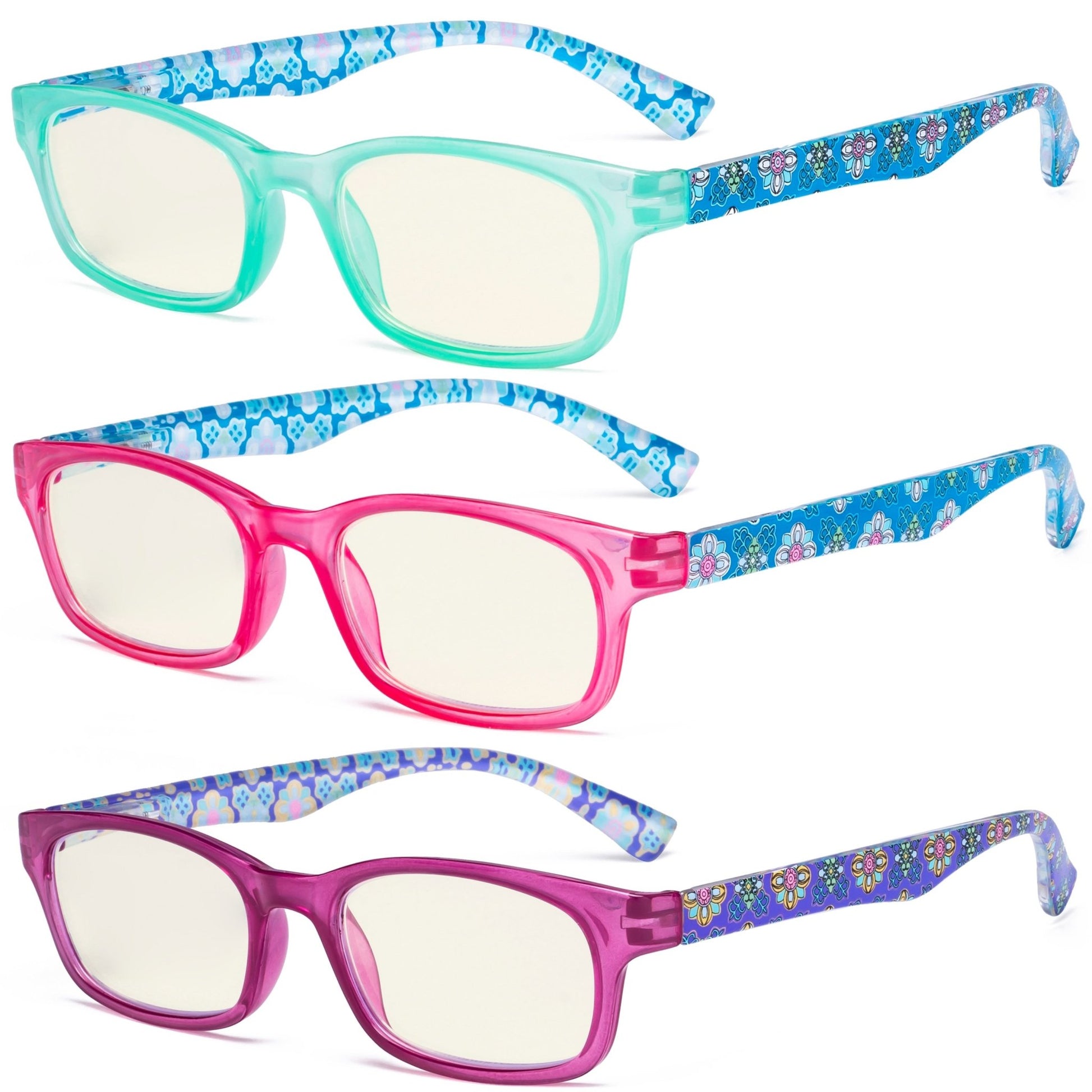 5 Pack Floral Pattern Reading Glasses for Women 5 Pairs Mix / +1.25