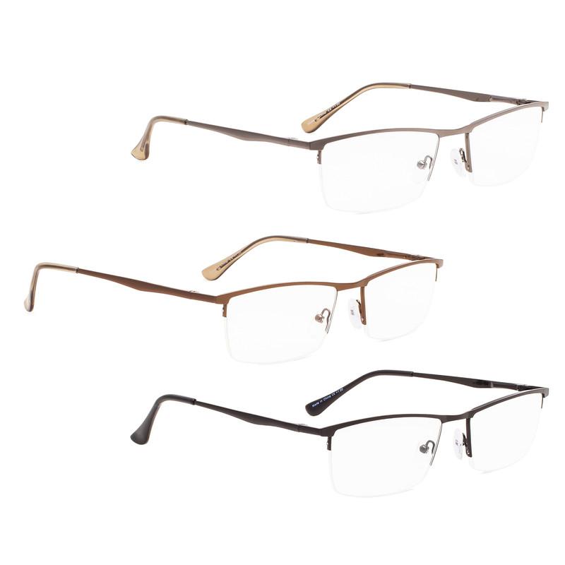 Reading Glasses Metal Frame Half-rim 3-Pack Women Men – eyekeeper.com