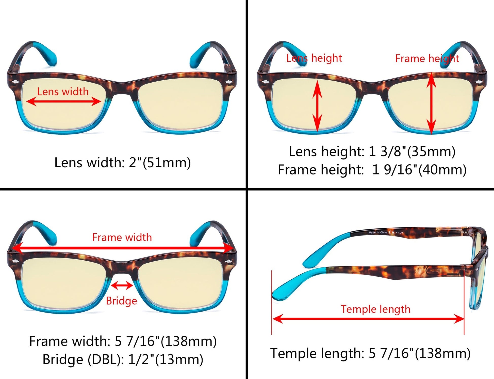 Blue Light Blocking Reading Glasses Dimension