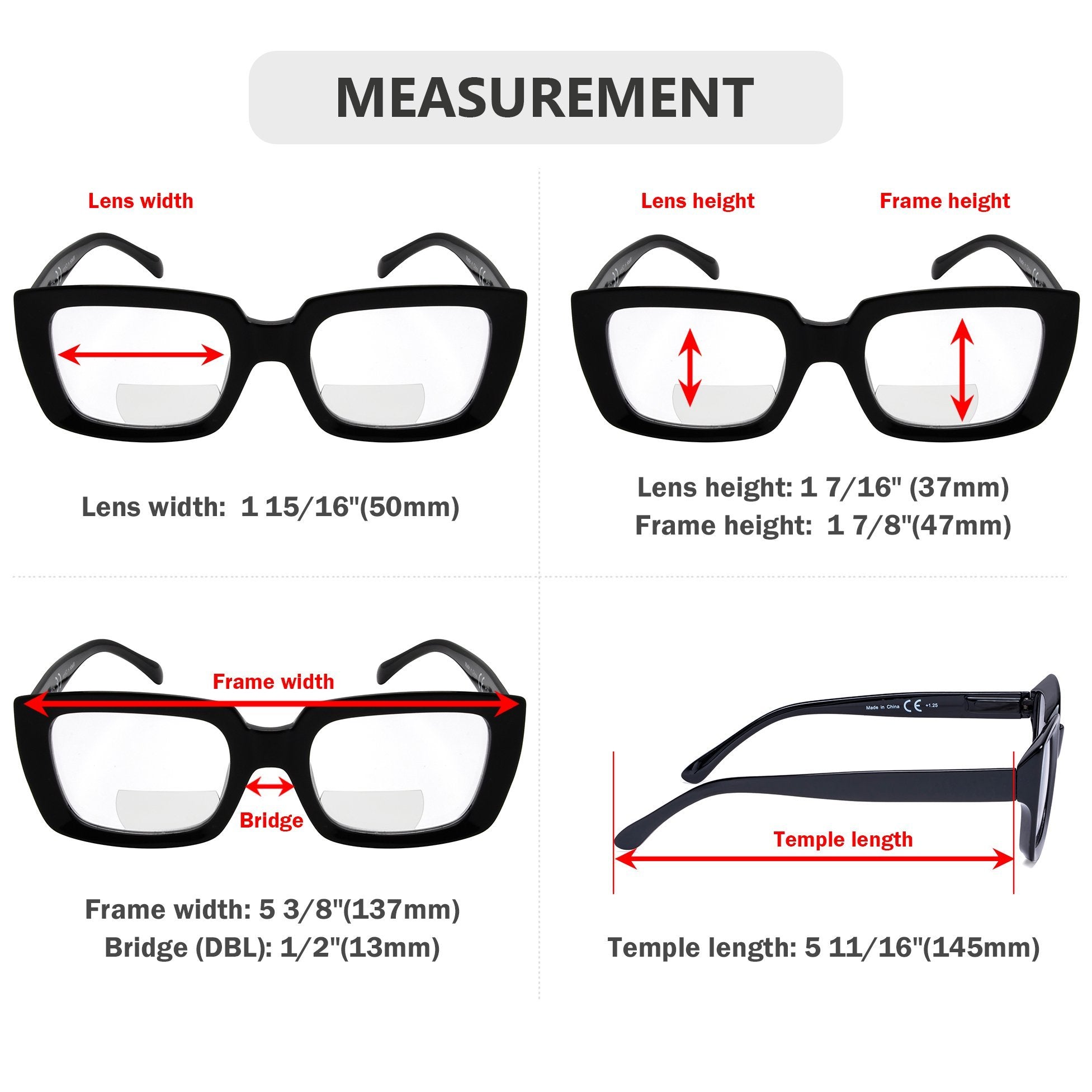 Reading Glasses Bifocal Fashion Thicker Frame 4 Pack Women Men eyekeeper