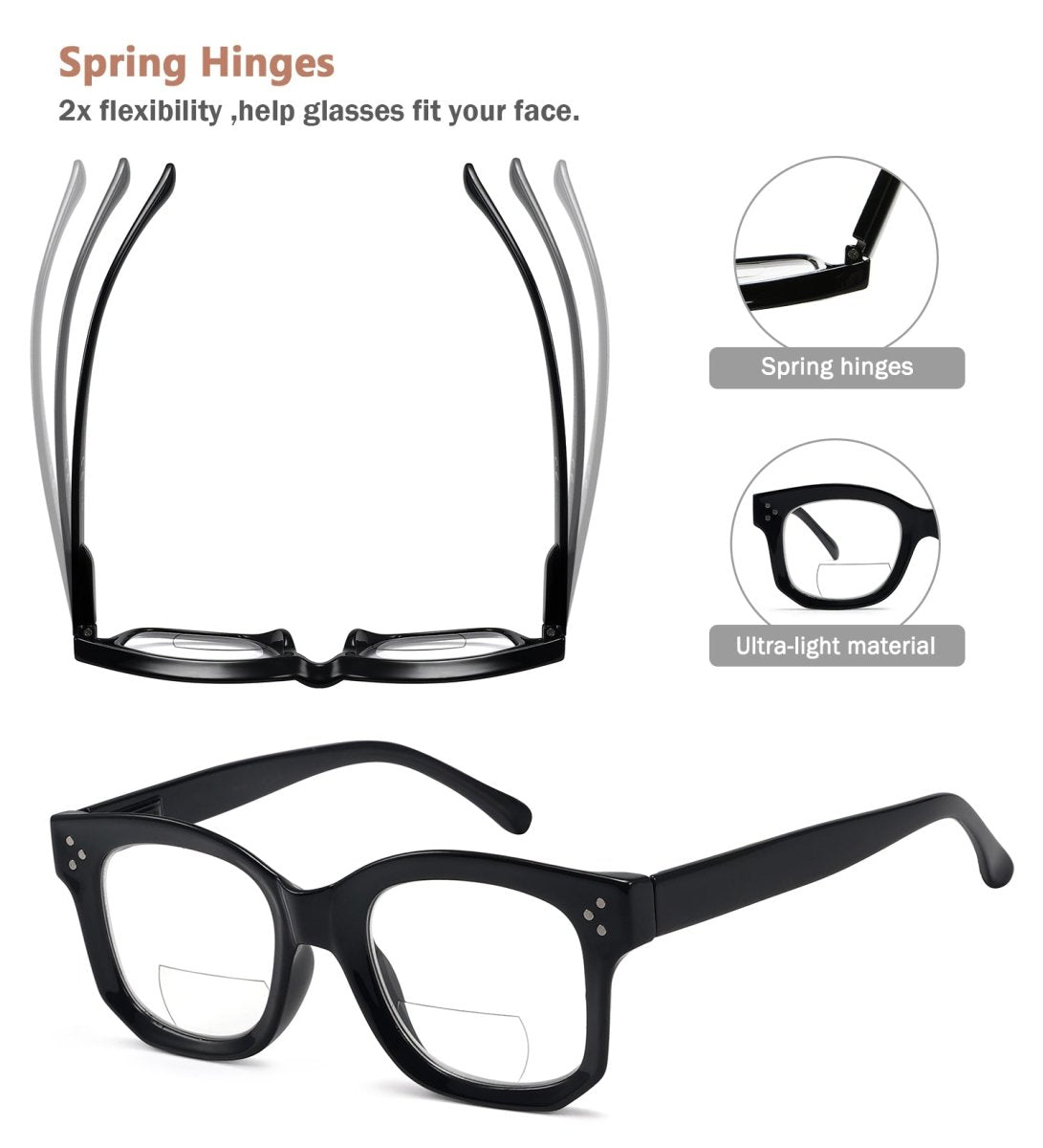 4 Pack Modern Thicker Frame Bifocal Reading Glasses – eyekeeper.com