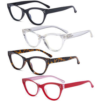 4 Pack Cat-eye Reading Glasses Thicker Frame Readers Women – eyekeeper.com