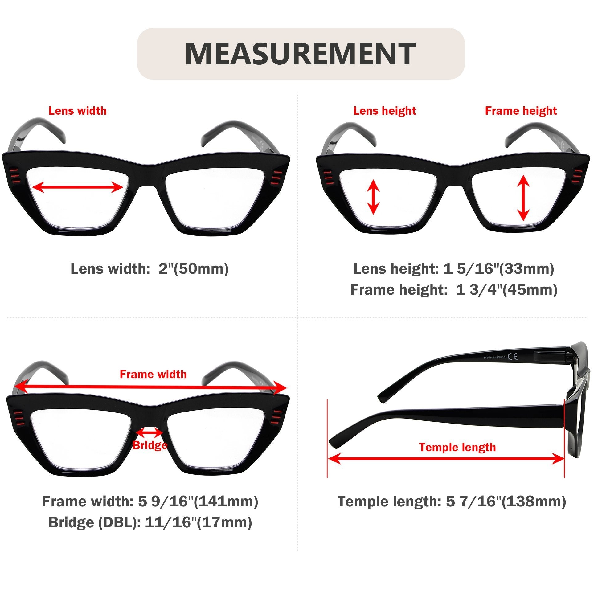 4 Pack Cat-eye Reading Glasses Thicker Frame Readers Women – eyekeeper.com