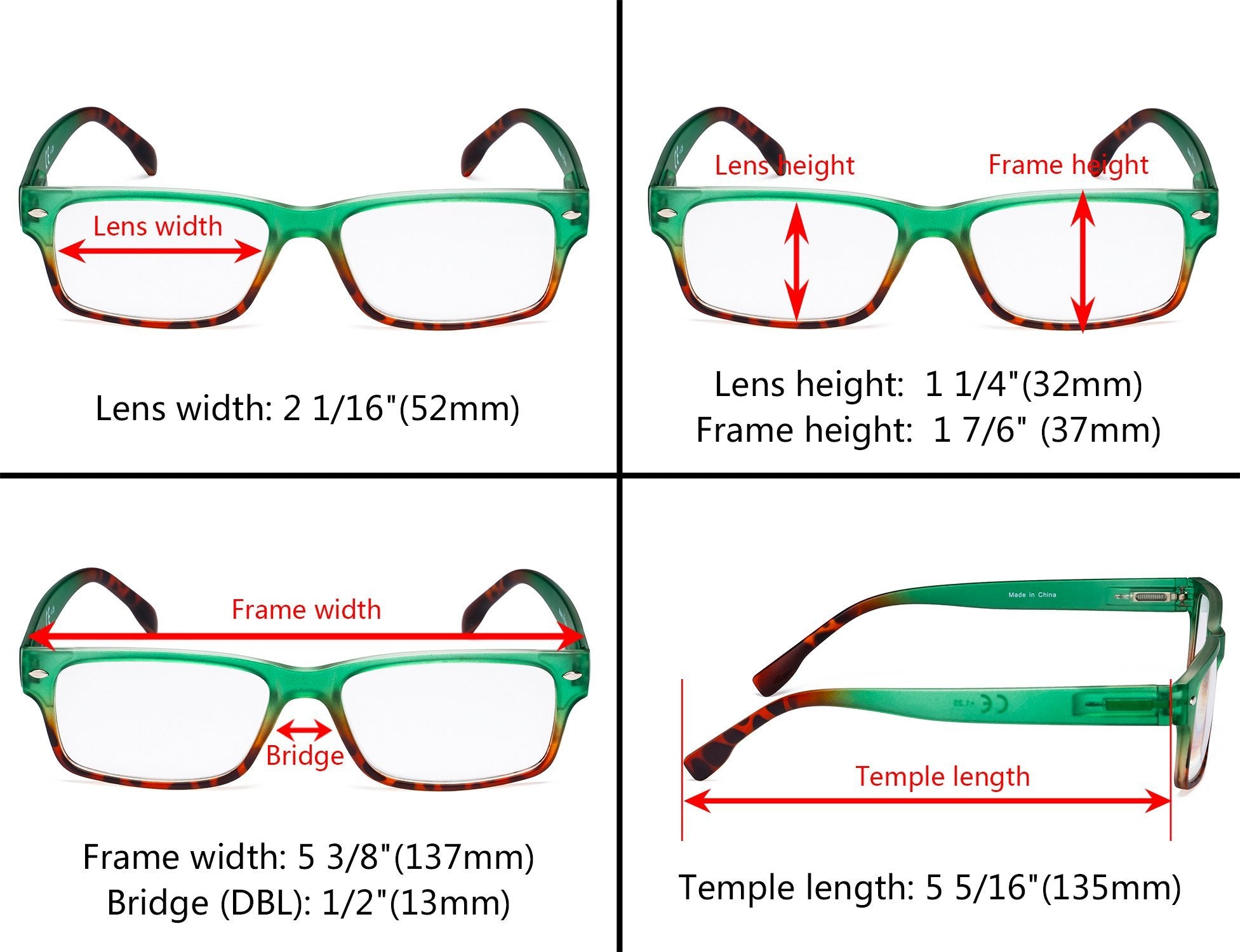 Small Rectangle Eyeglasses 4 Pack for Women Men – eyekeeper.com