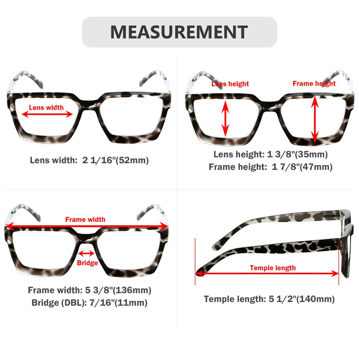 4 Pack Stylish Reading Glasses Thicker Frame Readers Women