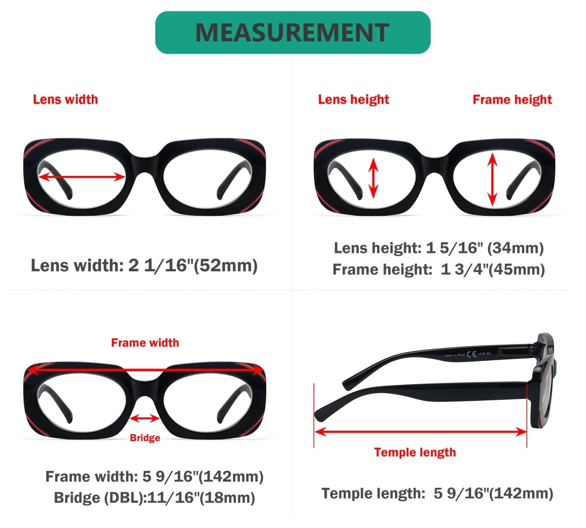 4 Pack Rectangle Reading Glasses Stylish Readers Women – eyekeeper.com