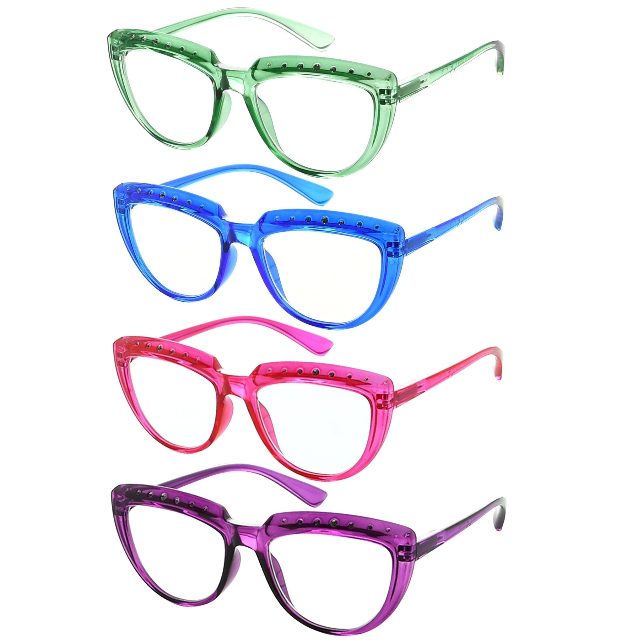 Rhinestone half best sale frame glasses