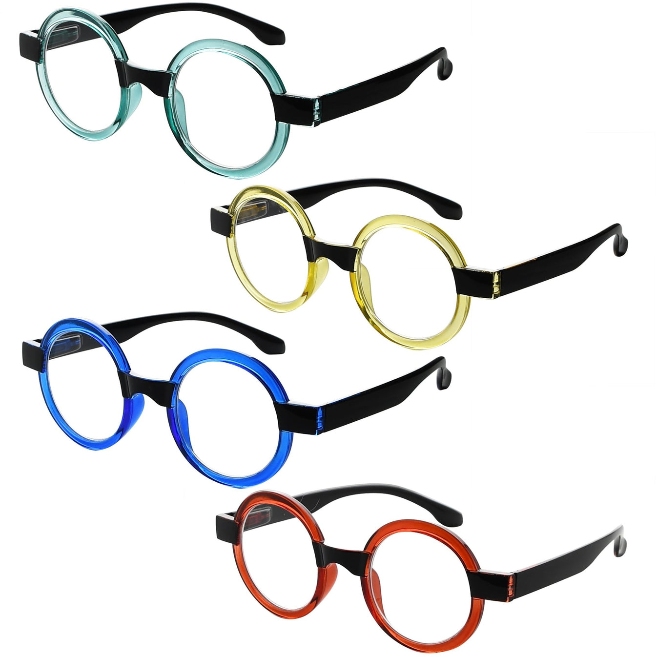 Reading Glasses Round Retro Readers 4 Pack For Women 9582