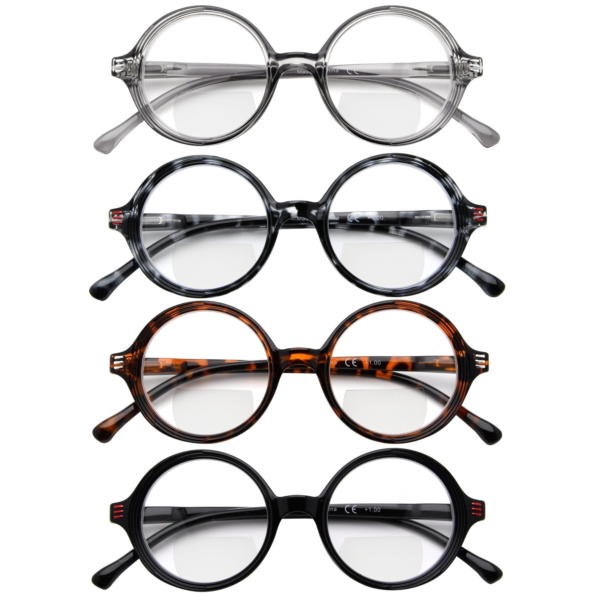 Reading Glasses Bifocal Stylish Round 4 Pack for Women – eyekeeper.com