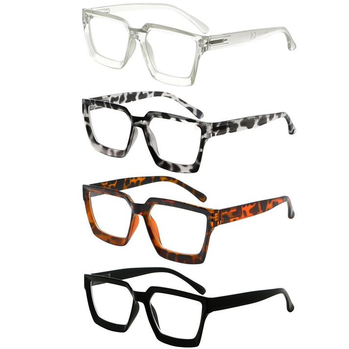 4 Pack Stylish Reading Glasses Thicker Frame Readers Women – eyekeeper.com