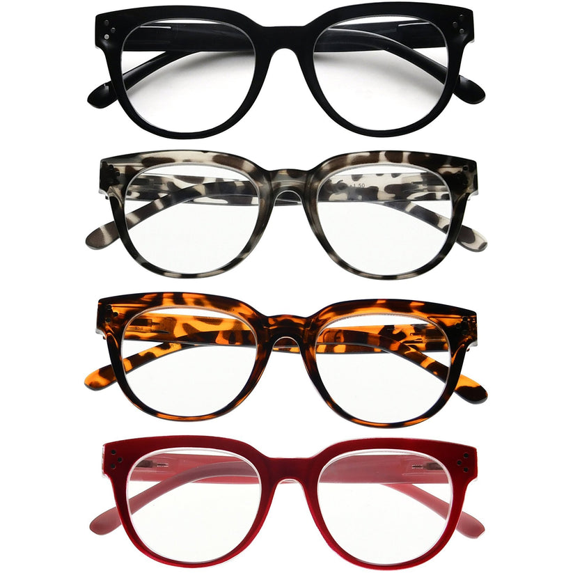 Reading Glasses Trendy Thicker Frame Readers 4 Pack Women – eyekeeper.com