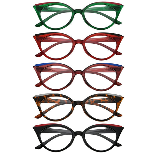 Reading Glasses Cute Cat-eye Design Readers 5 Pack Women – eyekeeper.com