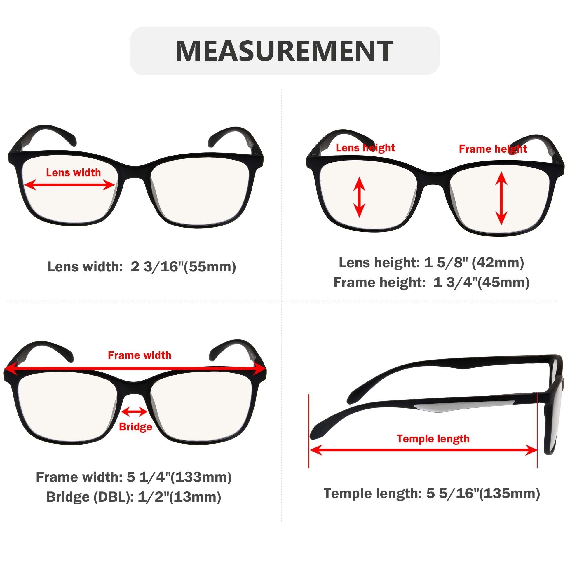 Reading Glasses Progressive Multifocus Mixed Color 5 Pack Women ...