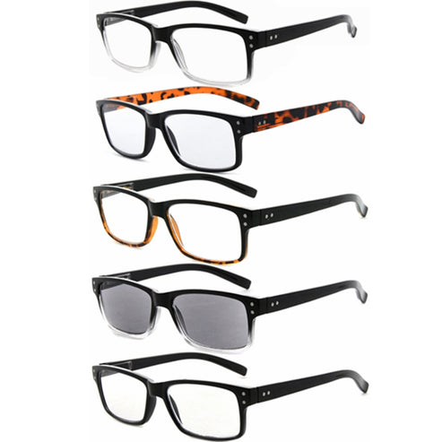 Reading Glasses Specs Retro Readers 5 Pack Men Women – eyekeeper.com