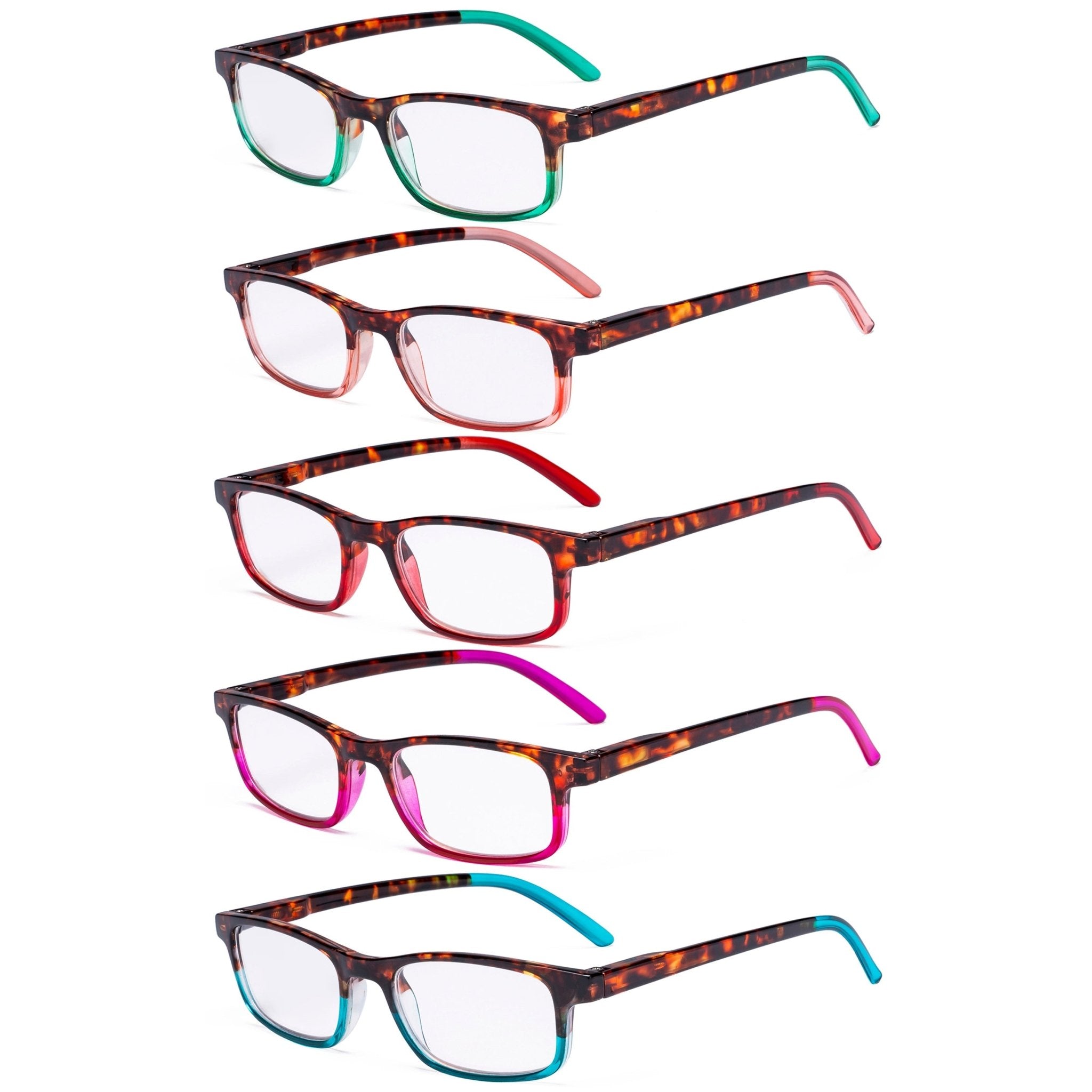 5 Pack Stylish Rectangle Reading Glasses for Women – eyekeeper.com