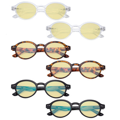 6 Pack Oval Blue Light Blocking Readers Women Men TM070eyekeeper.com