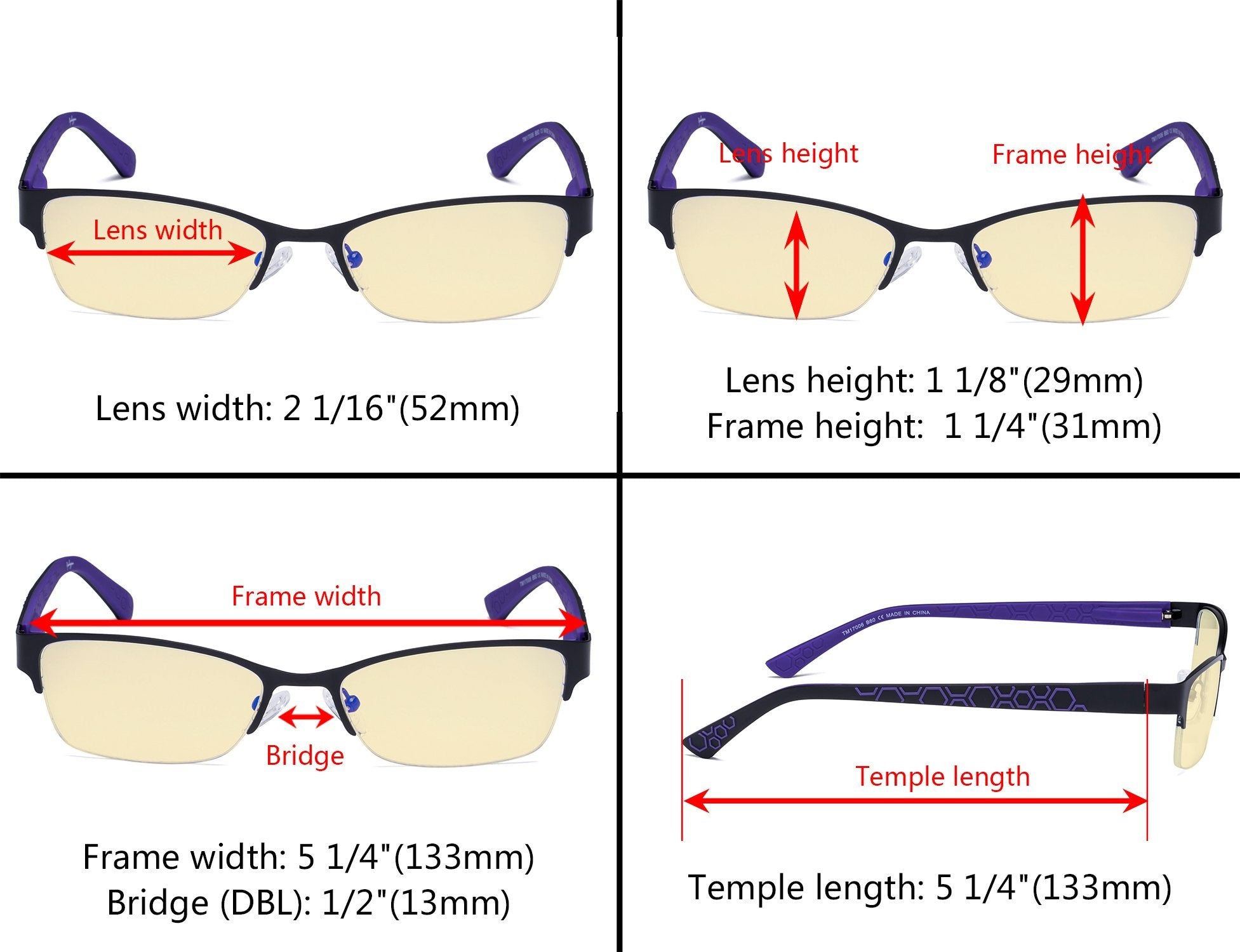 Half-rim Metal Blue Light Blocking Eyeglasses Women – eyekeeper.com