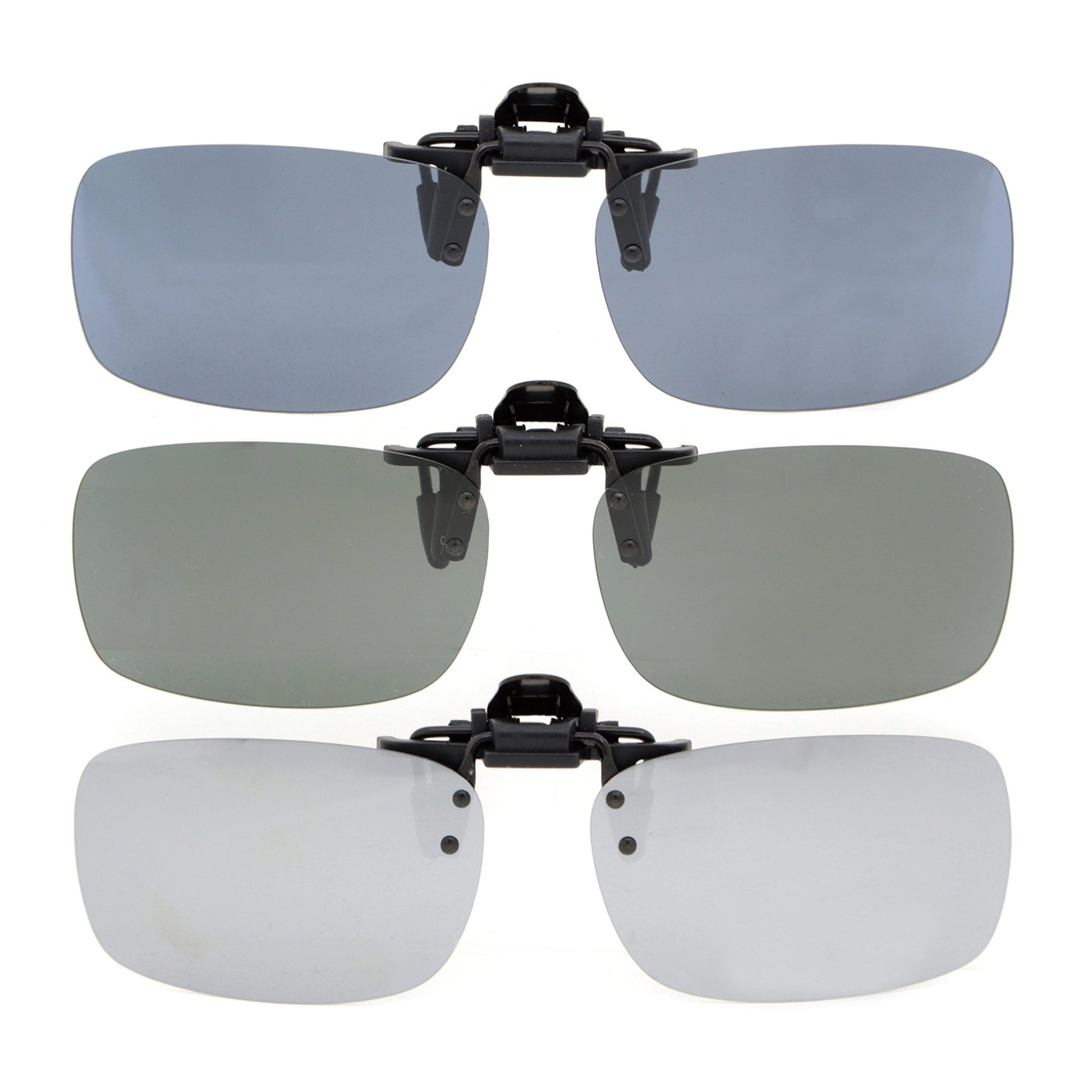 3 Pack Flip-up Clip-on Sunglasses Polarized Women Men (59MMx39MM