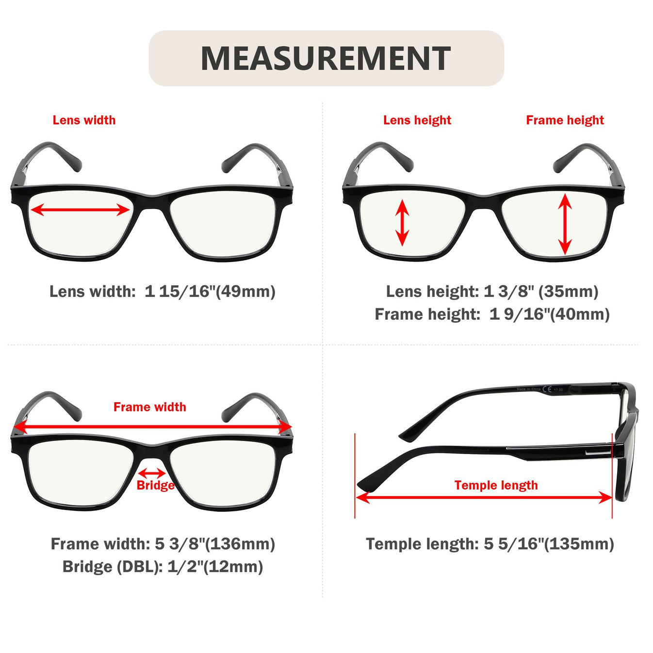 Rectangle Progressive Multifocus Reading Glasses Men – eyekeeper.com