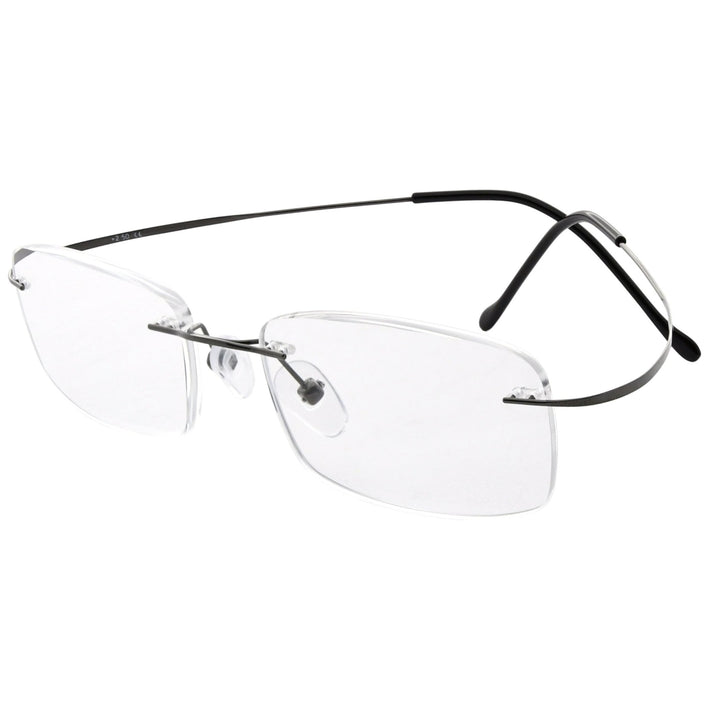 Titanium Rimless Reading Glasses Foldable Arms Readers Women Men ...