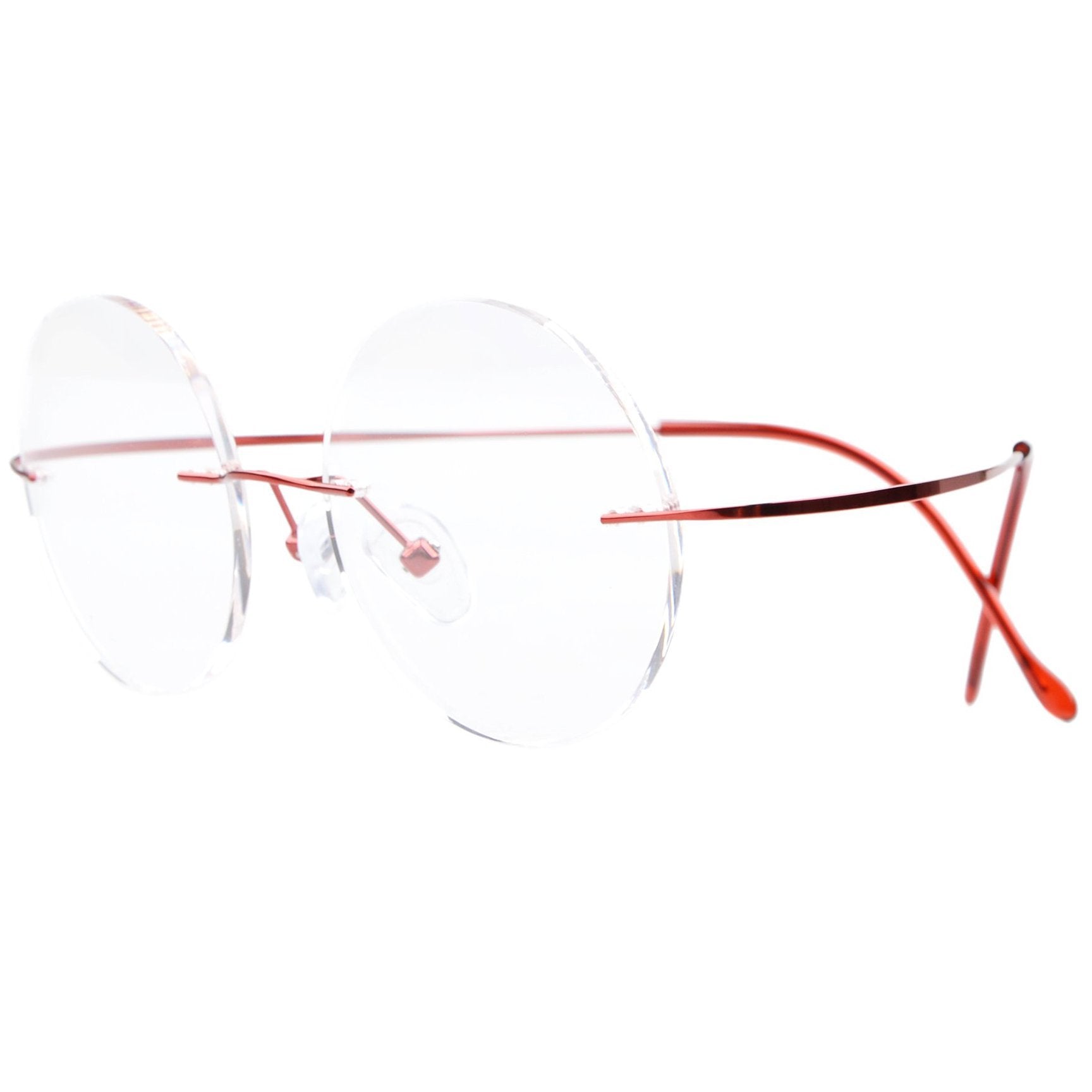 Titanium Rimless Round Eyeglasses 48mm Circle Frame R15028