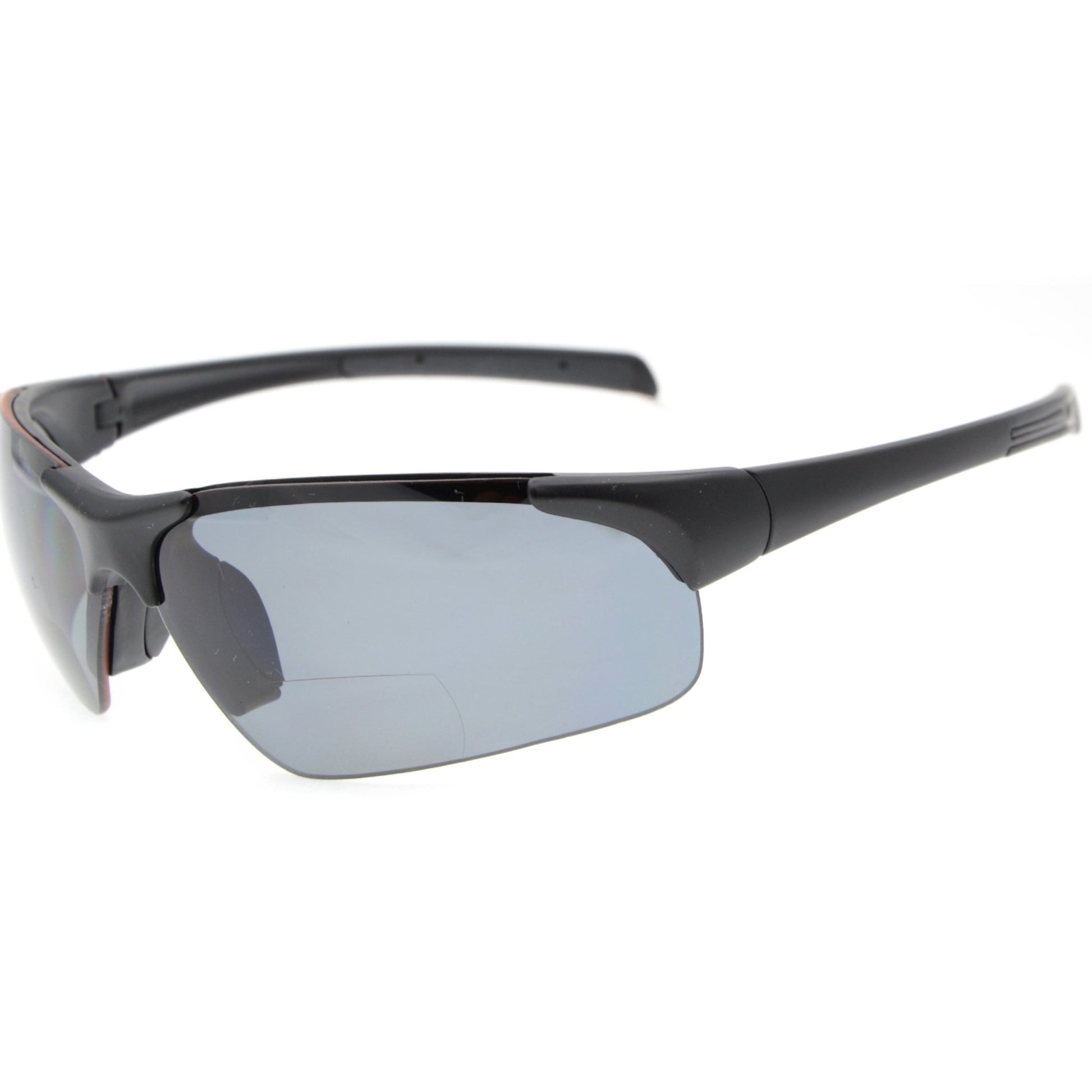 TR90 Half-rim Sport Bifocal Reading Sunglasses Women Men Silver / +2.25